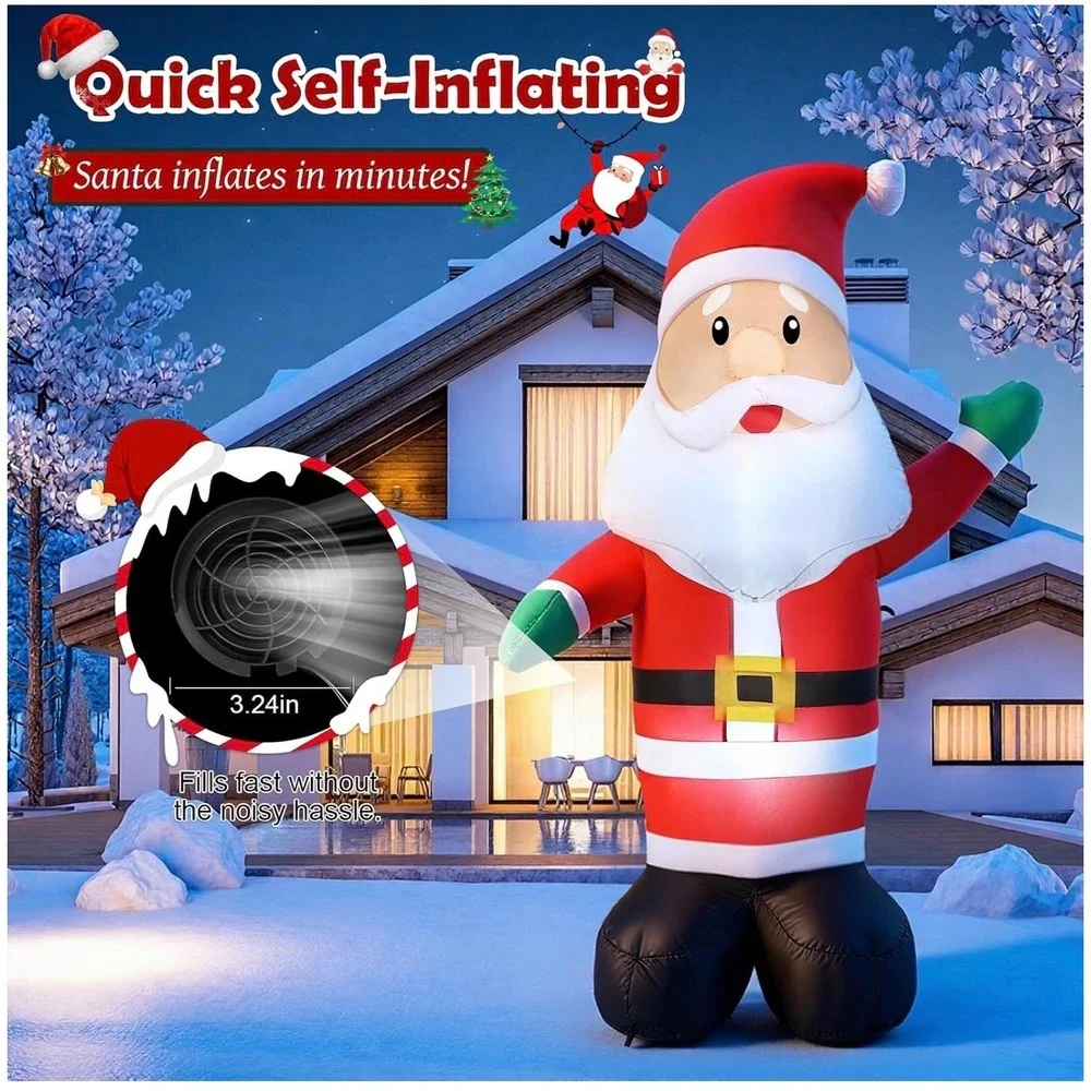 New Santa Claus Inflatable Yard Decor 5FT Red Excellence Self-Inflating